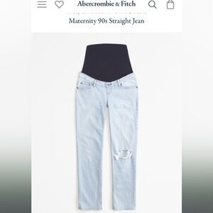 Abercrombie and Fitch Maternity 90s straight jeans in light destroy wash